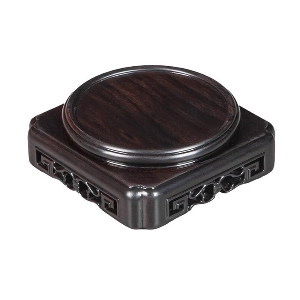 F4j5L7g2 Display Stand Base Blackwood Square Bonsai Base Crafts, Vase Odd Stone Fishbowl Display Holder