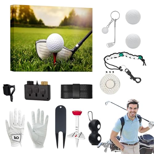Calendario de Adviento de golf 2024 | Práctico calendario de cuenta regresiva de Navidad con herramientas de golf | Calendario de cuenta regresiva para hombre | Calendario de Adviento único para