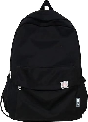 Linda mochila estética, impermeable, ligera, para viajes, portátil, universidad, para mujer, Negro -, Mochilas Daypack