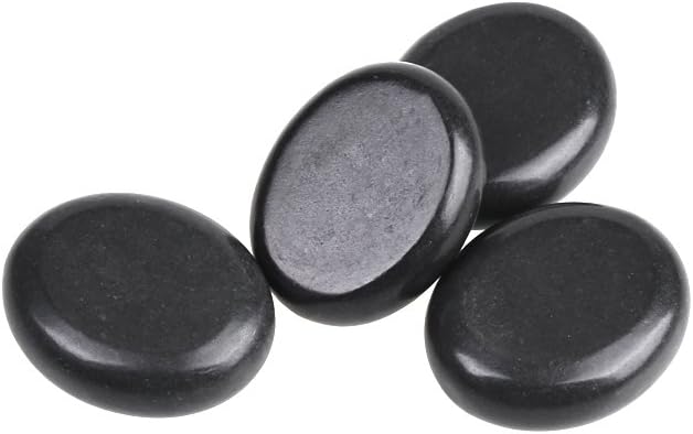 4Pcs Professional Massage Stones Set Natural Lava Basalt Rock Hot Stone for Spa, Massage Therapy (1.97 x 2.36 in)