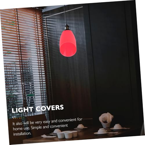 Image of Plastic Red Horseshoe Lampshade Replacement: 4pcs Floor Lamp Shade Bedroom Light Covers Ceiling Fan Globe Replacement for Multi- Head Stand up Lamp