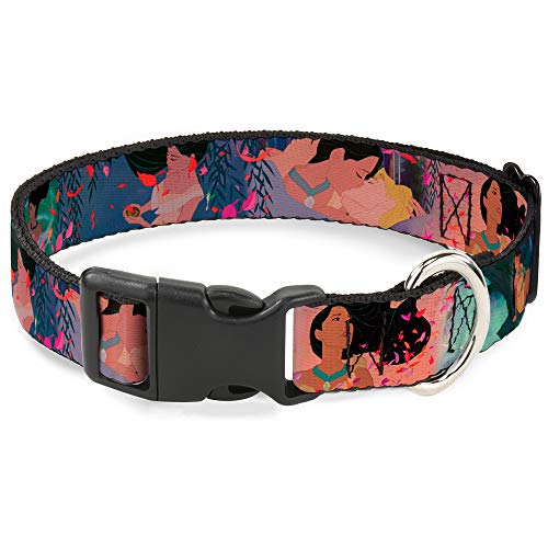 Buckle-Down Pocahontas & John Smith Scenes Plastic Clip Collar, Medium/11-17