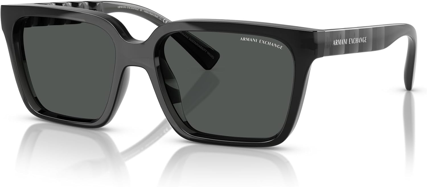 Armani Exchange mens Ax4147sf Low Bridge Fit Square Sunglasses