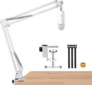 For Blue Yeti White Boom Arm, Mic White Desk Stand Compatible with Blue Yeti Nano Microphone, Blue Yeti x Mic White Arm Stand Perfect for Podcasts, Gaming, Recording