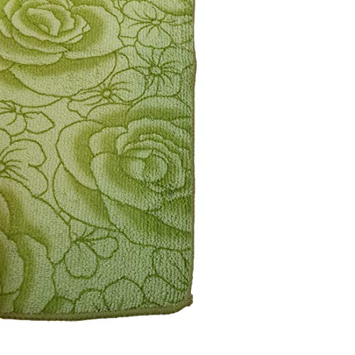 Image of Inditradition Kitchen Sink Utensil Drying Draining Mat | Microfiber Utensils Drying Mat, Green Printed (15 x 20 Inches)