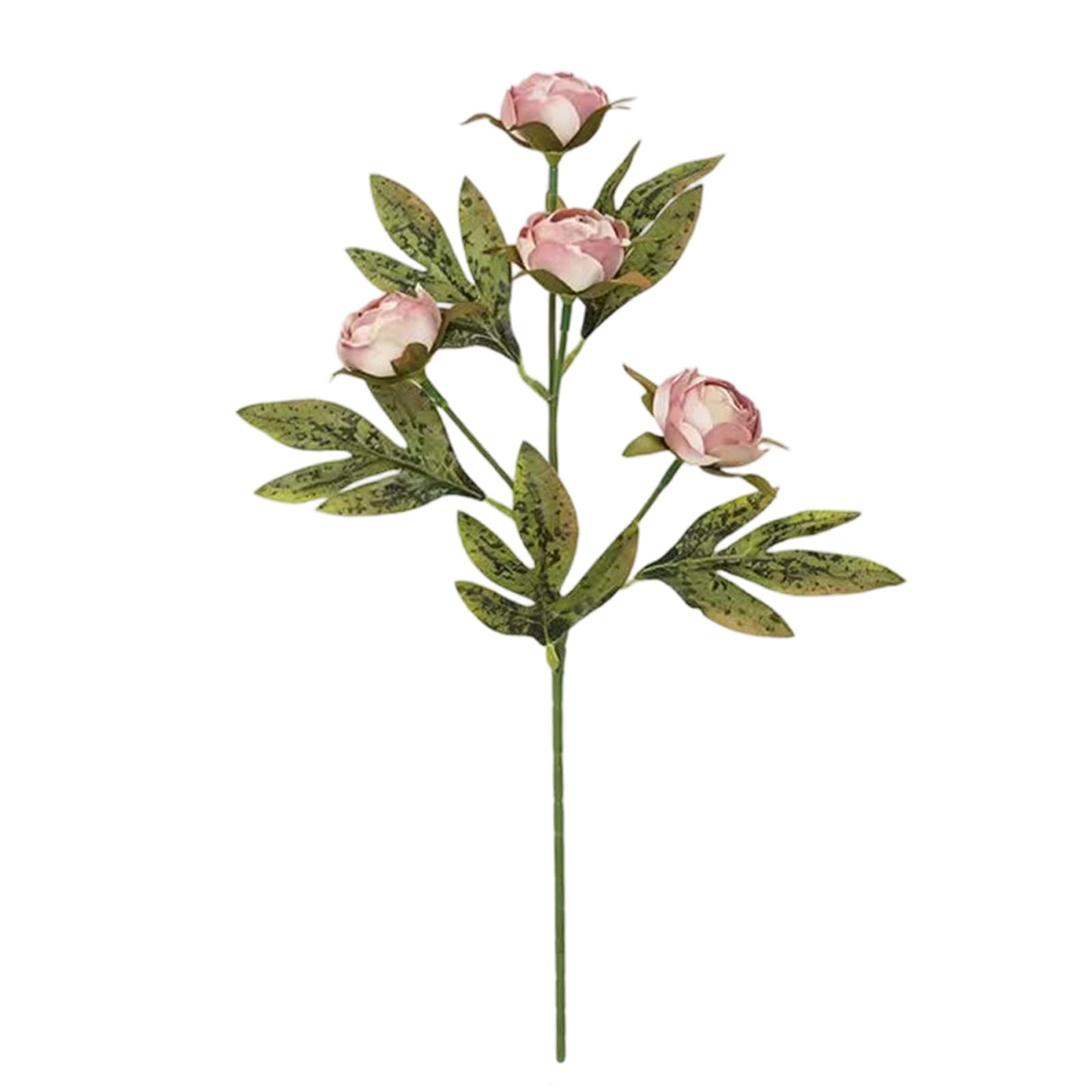 Tfaoys Tea Rose Powder Artificial Flower Branch Bouquet For Home Decor, Indoor Tabletop Decor And Low Maintenance Vase Displays Faux Bouquet Branch Decorative Floral Pick Indoor Centerpiece Arrangement Vase Accent