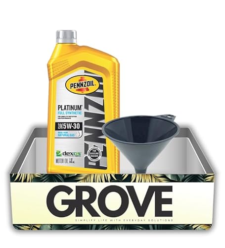 Pennzoil Platinum 5W-30 Synthetic Motor Oil 1 qt 1 pk Bundle with Plastic Funnel – Provides Superior Engine Cleanliness and Protection with Active Cleansing Agents – Gift Set (2 Items)