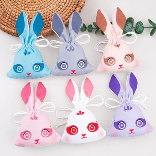 10 bolsas de saco de seda con forma de conejo miniatura 6
