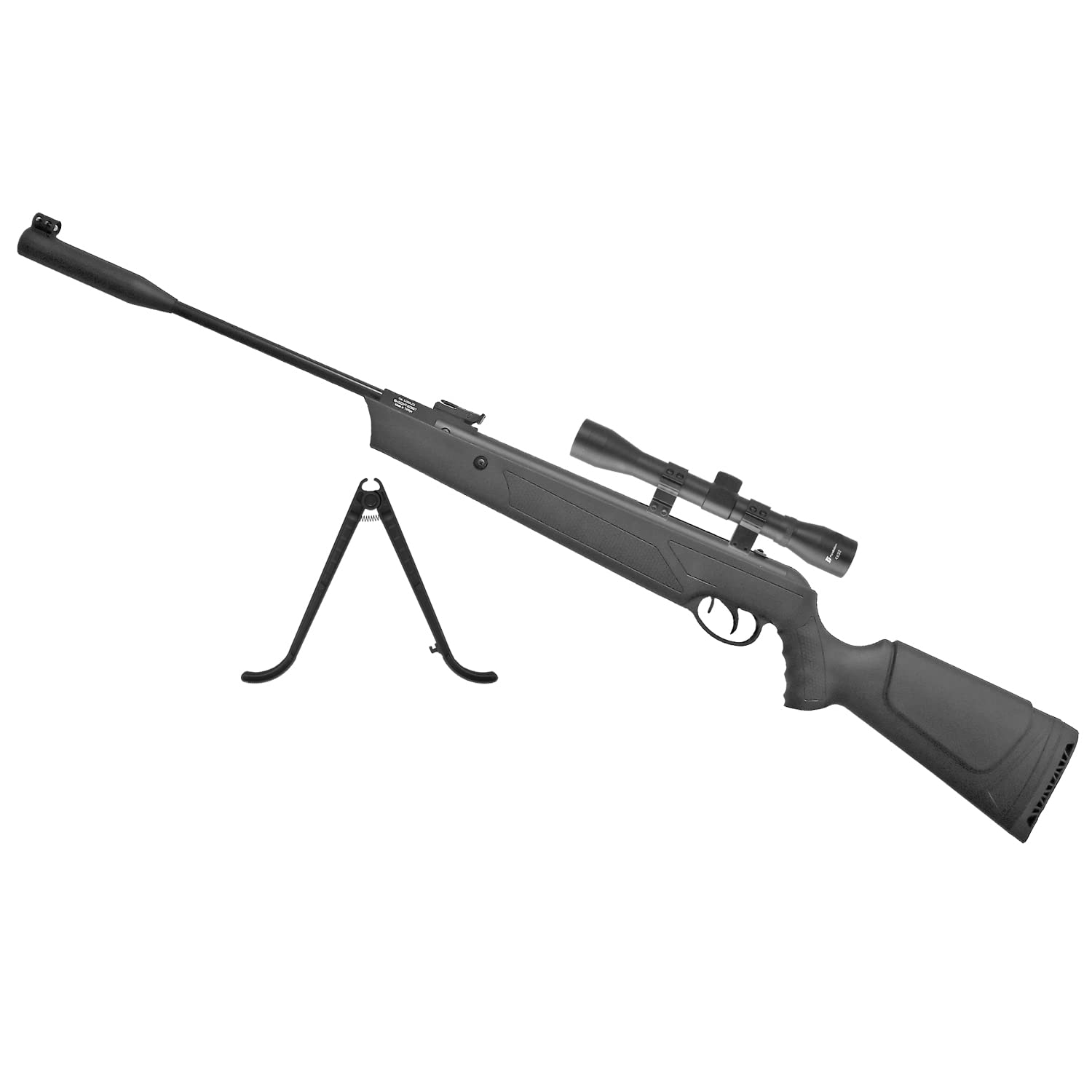 Ekol Carabina Balines Ultimate 5.5 Aire Comprimido Pistón Gas 3,5j 270 m/s + Bipode + Visor 4x32 con Monturas para Uso Deportivo o Airsoft