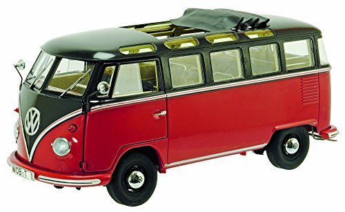Preisvergleich Produktbild Schuco 450028400 - VW T1b Samba Maßstab 1:18, braun / rot