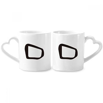 BestchongBone Inscription Chinese Surname Character Ding Couple Porcelain Mug Set Cerac Lover Cup Heart Handle