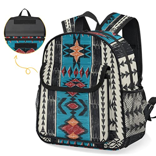 Pardick Ethnic Aztec Little Kids Backpack For Boys Girls Aztec Geometric Pre-K Toddler Backpack Travel Bag - Name Tag And Chest Strap #TOP5