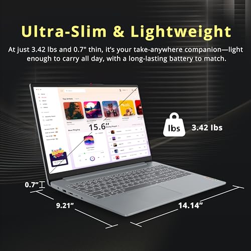 Lenovo IdeaPad Slim 3 15.6" Anti-Glare FHD Laptop, Intel Processor N150, 8GB LPDDR5 RAM, 288GB Storage(128GB UFS+160GB Docking Station), Long Battery Life, Wi-Fi 6, Numeric Keypad, Win 11 Pro, Grey - image 8