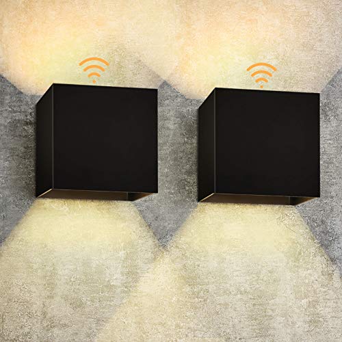 Outdoor Wall Lights Fixtures Wall Mount, Porch Light Dusk to Dawn LED Exterior Light fixtures, 6W Angle Waterproof Adjustment 4000K COB Aluminum Modern Wall Light for Doorway Indoor (2PCS)
