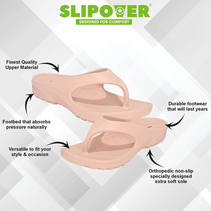 Image of SLIPOVER Flip Flop (W Boost) Slippers for Women Stylish|Comfortable|Soft|Lightweight|Anti-Skid|Arch Support|Lab Tested|Casual|EVA Slippers|Sandals|Chappals, Ideal for: Womens|Girls