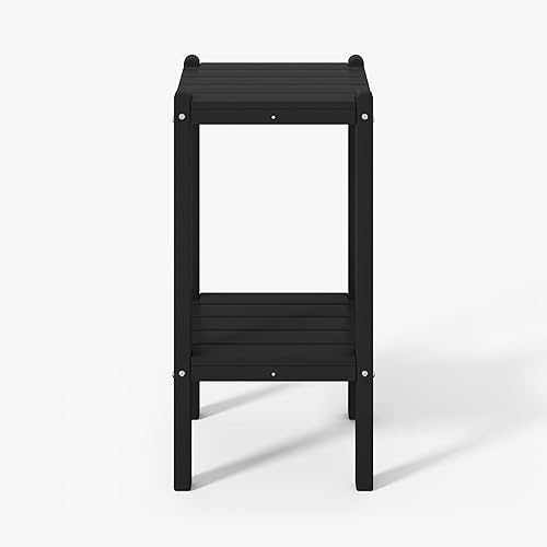 Vista 113 de WestinTrends Dylan Adirondack - Mesa auxiliar redonda para exteriores, color negro