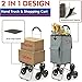 Shopping Cart, Super Loading Stair Climber 220 lbs Capacity, Grocery Foldable Trolley with Extra Large Shopping Bag Laundry Utility Cart with Adjustable Bungee Cord (Gray)