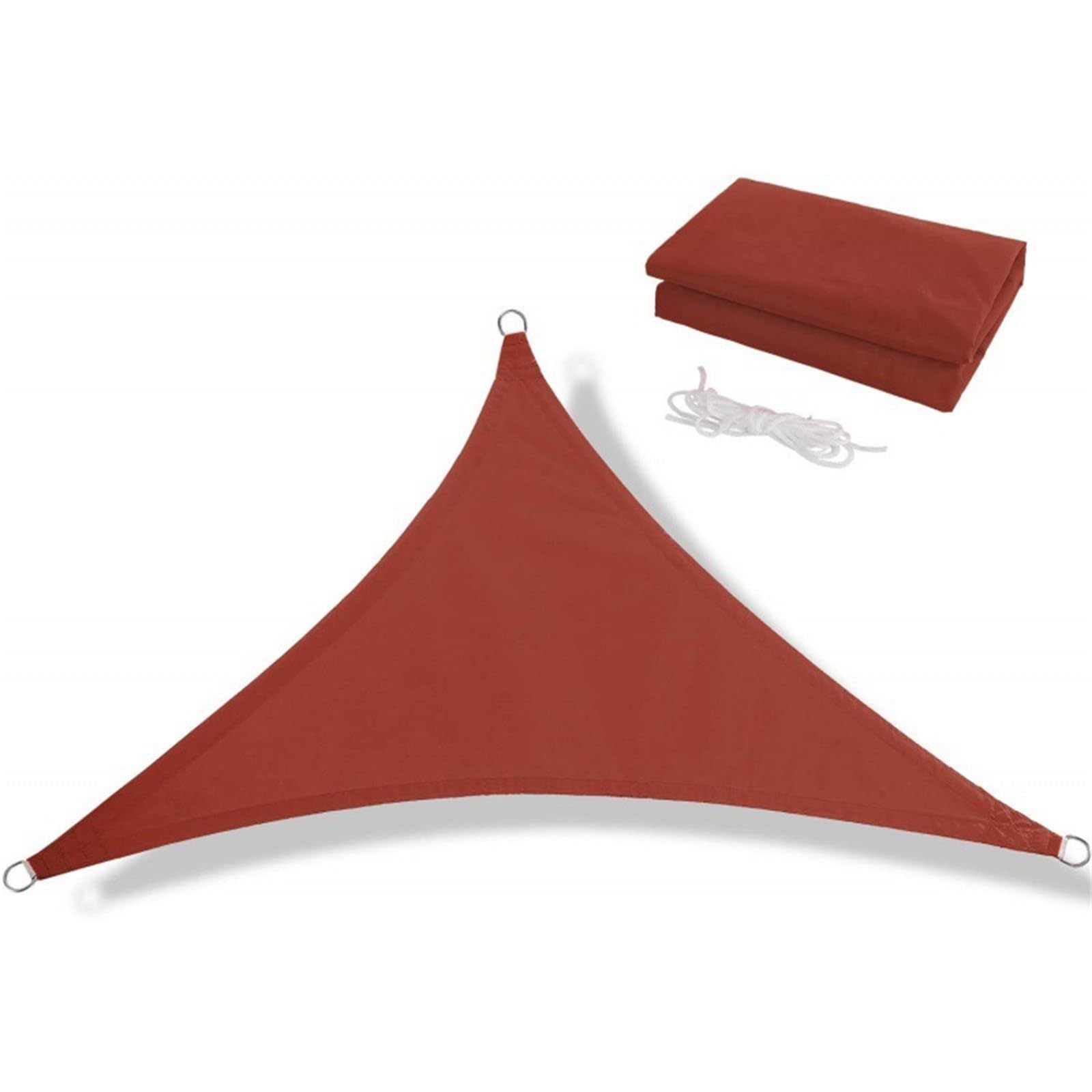 Baldacchino triangolare impermeabile ad angolo retto 3 x 3 x 4 – rosso scuro tessuto Oxford 420D per esterni patio e giardino, vela ombreggiante per piscina e cortile