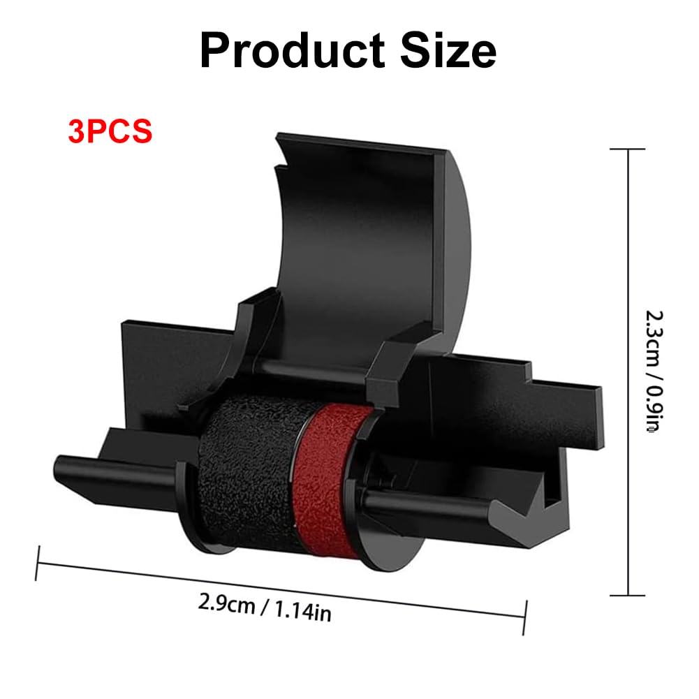 Rullo di Inchiostro del Nastro IR-40T, Rullo dell'Inchiostro per IR-40T Calcolatrice Stampante, Roller Ricambio IR-40T per Nastro Ink Compatibile con Canon CP13/MP-12D/MP-120DH, in ABS POM, 3 Pezzi
