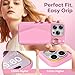 TAURI for iPhone 15 Pro Case, Removable Magnetic Wallet Case with Card Holder, [Compatible with MagSafe] Durable PU Leather Phone Case with Wireless Charging, Pink