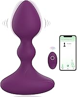 Vista 7 de Vibrador de enchufe anal con control remoto y aplicación, juguetes sexuales para hombres y mujeres, masajeador de próstata con 10 modos