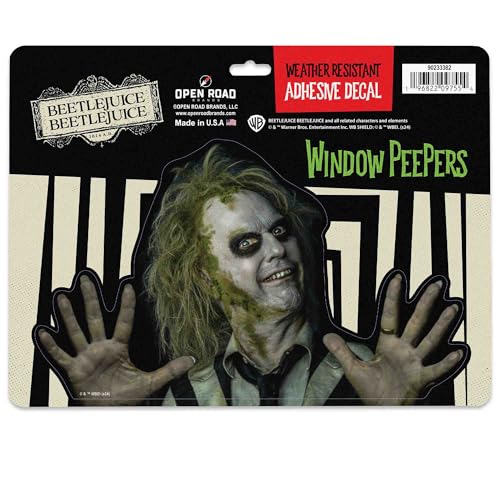 Beetlejuice Peek-A-Boo Adhesive Vinyl Decal - Spooky Beetlejuice Sticker for Car Garage or Window