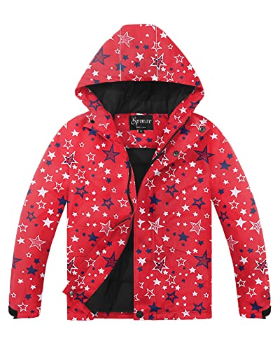 Image of Boys Girls Waterproof Ski Jacket Hooded Snowboard Coat Windproof Winter Snow Outwear