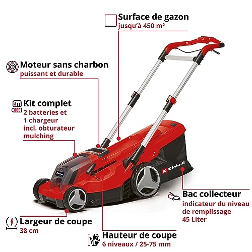 Tondeuse à gazon sans fil GP CM 36450 36 V Twin Pack Largeur de coupe 38 cm 2 batteries 4 0 Ah - vue 7