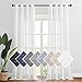 PONY DANCE Tende Balcone Semitrasparenti con Occhielli Tende Moderne per Soggiorno Tenda in Lino per Finestra, 2 Pannelli 140x280 CM Bianche