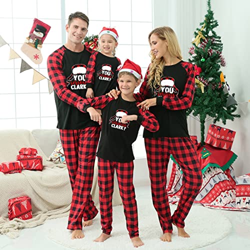 Christmas Pajamas for Family, You Serious Clark Family Christmas Pjs Matching Sets Long Sleeve Buffalo Plaid Xmas Sleepwear2
