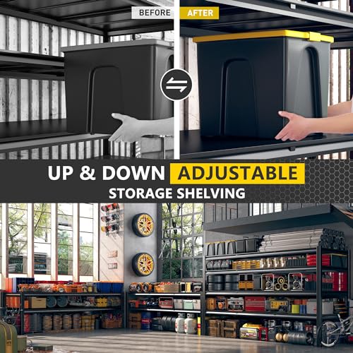 Reibii GARAGE SHELVING 2650Lbs Heavy Duty Storage Shelves, Adjustable 4 Tier Metal Shelves, Garage Storage Shelf And Industrial Shelving Utility Rack thumb #4