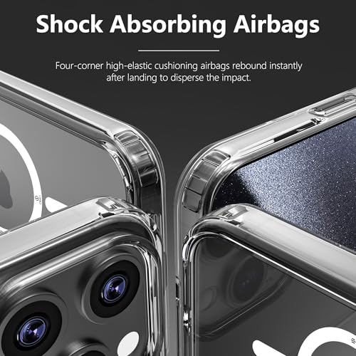 Image of ONES for iPhone 16 Pro Case Transparent Magnetic Phone Case, Compatible with MagSafe【Military Grade Protection Shockproof Airbag】【Scratch-Resistant & Anti-Yellow 】 Thin, Clear Silicone Cover
