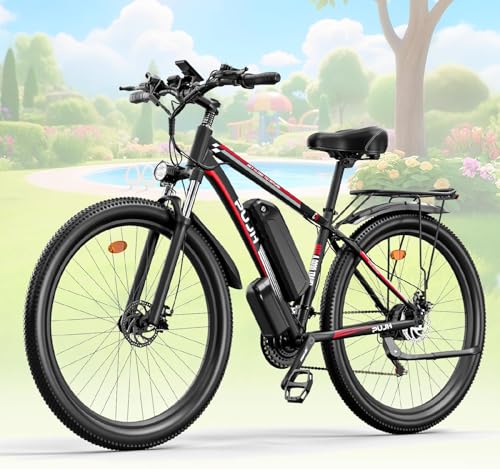 Paek 1500W Electric Mountain Bike for Adults‌, 48V 17.5Ah Battery 29" All-Terrain Tires 28-32mph Speed, 30-80 Mile Range 21-Speed Disc Brakes & Front Suspension(Black)