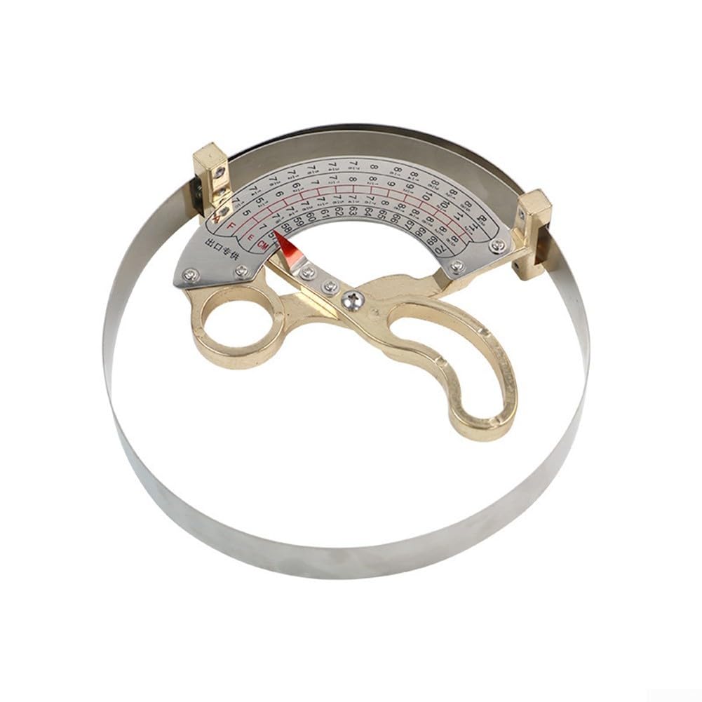 Righello per circonferenza del cappello, per artigiani di cappelli, con struttura in metallo, scala curva, impugnatura ergonomica e funzione di misurazione ripetibile a scatto (49-62 cm)