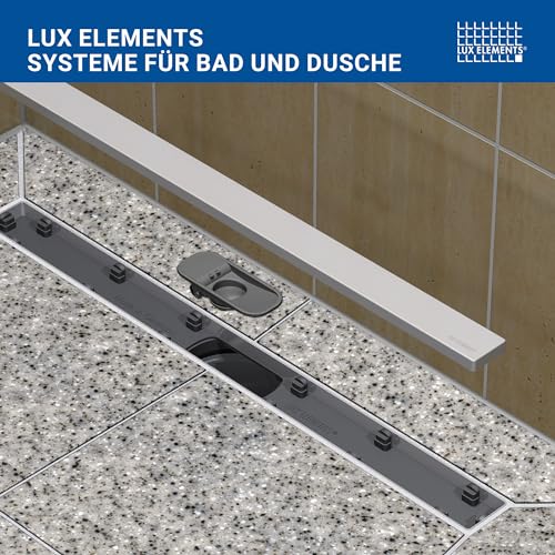 LUX ELEMENTS Wasserloser Geruchsverschluss Dusche TUB-LINE BAZ STOP I Graue Multistopp Geruchs-, Schaum- & Ungeziefersperre I Nachrüstbar & leicht zu reinigen