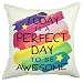 YOUR SMILE Perfect Day Cotton Linen Square Decorative Throw Pillow Case Cushion Cover 18x18 Inch(45CM45CM) (YS050609)