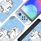 PlayVital Full Set Protective Stickers for Nintendo Switch OLED Model, Customized Vinyl Decal Skins...