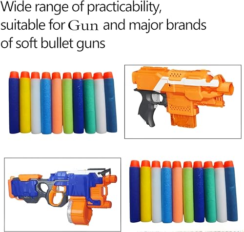 Image of VERAT Hollow Out Soft Foam Refill Darts for N-Strike Elite Series Blasters Soft Foam Refill Darts for Nerf N-Strike Elite Hollow Safe & Durable Darts Premium Foam Bullet (Multicolor, Pack of 150)