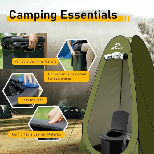 Ann Katy Portable Toilet with Pop Up Privacy Tent,XL Large Portable Toilet for Adults, Outdoor Camping Shower Tents Changing Room Emergency Folding Toilet Tent Kit with Carry Bag for Camping/Hinking… - Thumbnail 5