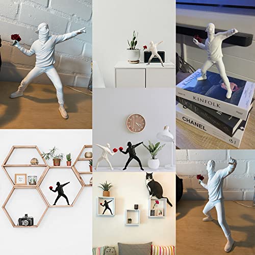 Grapmktg Home Decor Flower Thrower Statue Room Decor For Men Aesthetic Sculpture For Office Bedroom Living Room Modern Decoration On Shelf Desk Coffee Table White #TOP6
