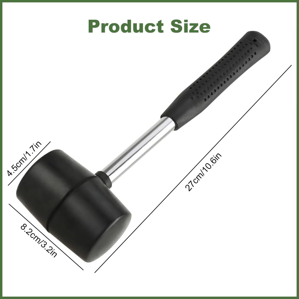 Martello in Gomma 300g, Martello da Campeggio, Accessori da Campeggio, Tenda e Outdoor, impugnatura Stabile e Antiscivolo, Martello Morbido per Artigianato e fai da te