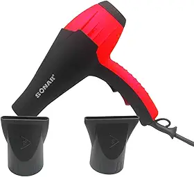 Secador De Cabelos Profissional Alta Potência Salão Profissional (Vermelho com Preto, 110v)