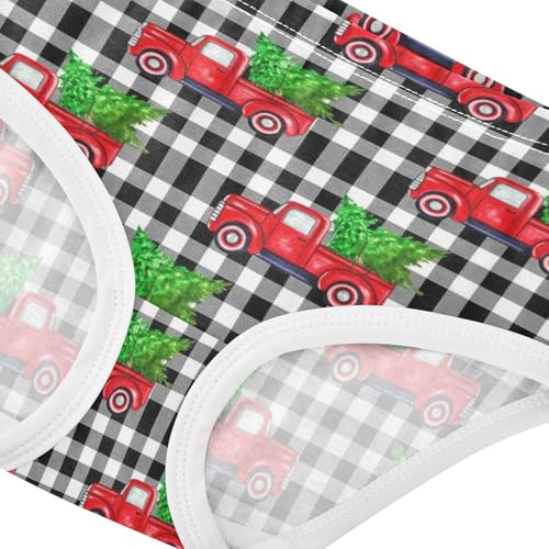 Joisal Cotton Toddler Girls Underwear Red Trucks Christmas Trees Plaid Cute Panties Girl Animals Briefs Girls Undies 2t4
