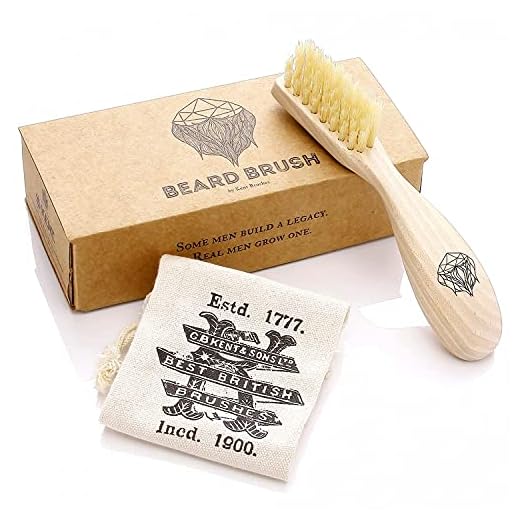 Kent BRD2 Boar Bristle Beard Brush for Men - Specially Cut Natural White Boar Bristle for Flawless Shaping and Grooming, Ergonomic Pistol-Like Grip Wood Handle, Dry or Wet Beard, Distributes Oils