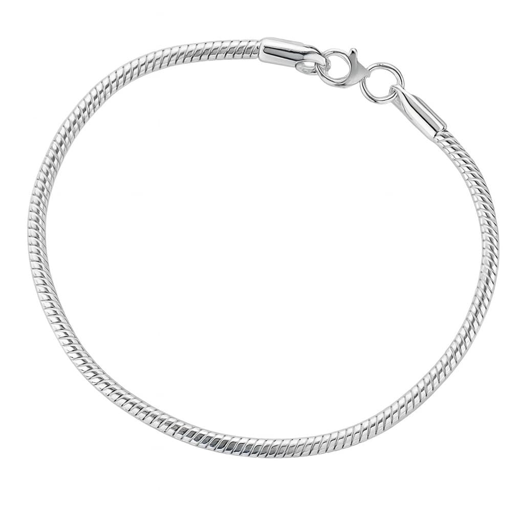 MAJALE Pulsera Bali unisex baño plata de ley 925, para hombre o mujer, con cadena de serpiente y cierre de mosquetón, joyería fina, compatible con charm.
