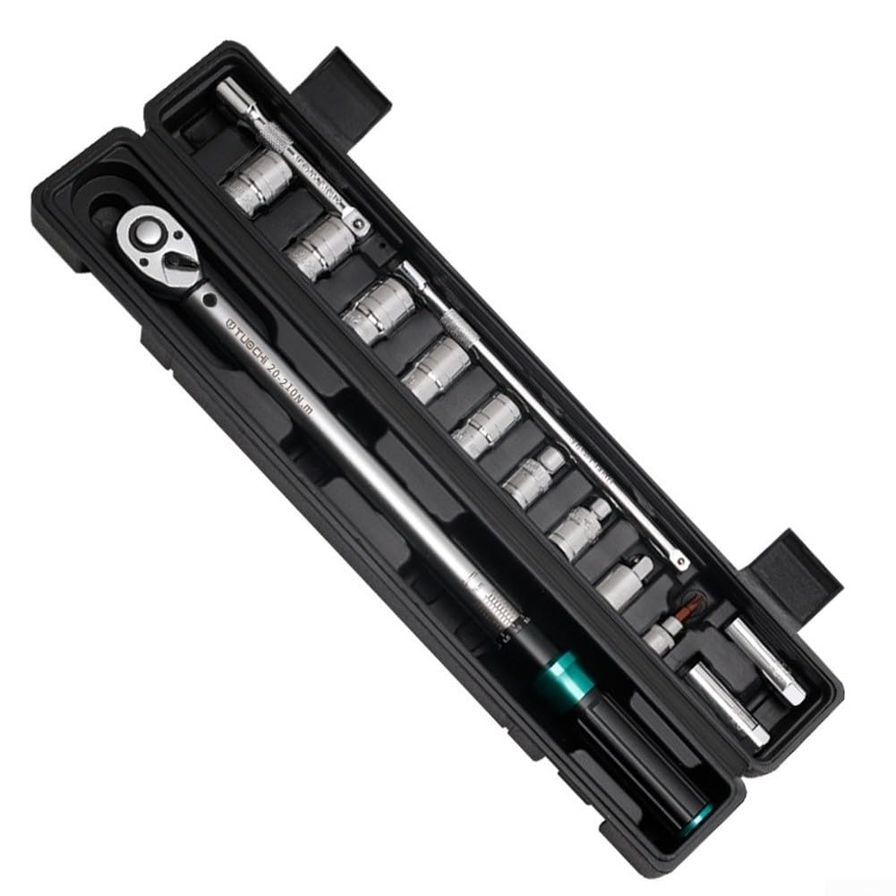Set di chiavi dinamometriche, 20-210 Nm, chiave dinamometrica a scatto da 1/2", con bussole in cromo vanadio che supportano elementi di fissaggio da 8 mm a 24 mm per riparazioni auto (7)