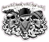 See No Evil Hear Speak V2 Large Decal 8' in Size