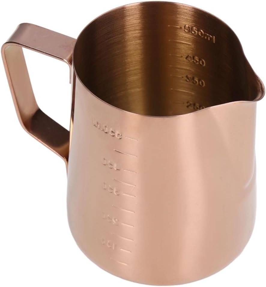 550ML Capacity Rose Gold Stainless Steel Milk Frothing Cup With Scale Coffee Steaming Pitcher Preparation Accessories