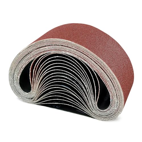 konaflex sanding belts 20 pack 3x21 inch belt sander paper aluminum oxide with 6080120150240 grits for woodworking paint sanding metalworking rust removal
