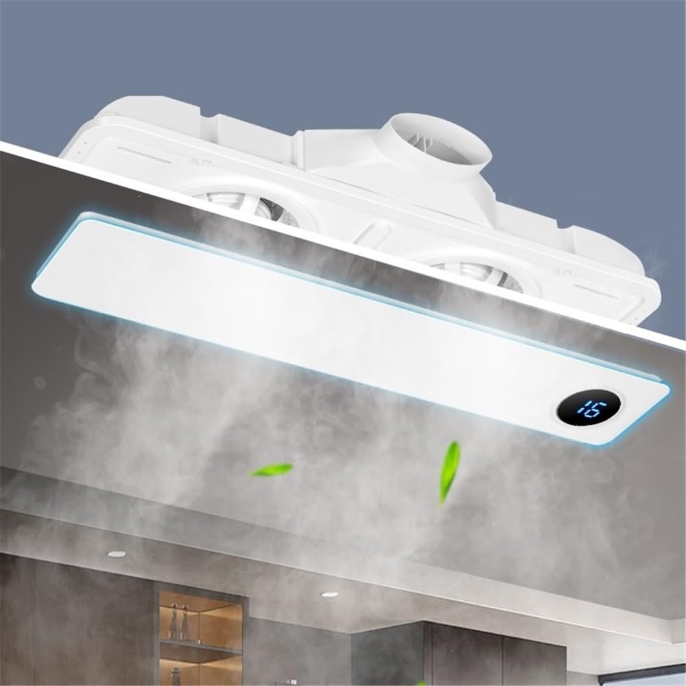 Ventilador Extractor de aire ultrafino de 6 cm de largo, potente y silencioso, for cocina y baño, 10 x 60 cm Cuarto de baño